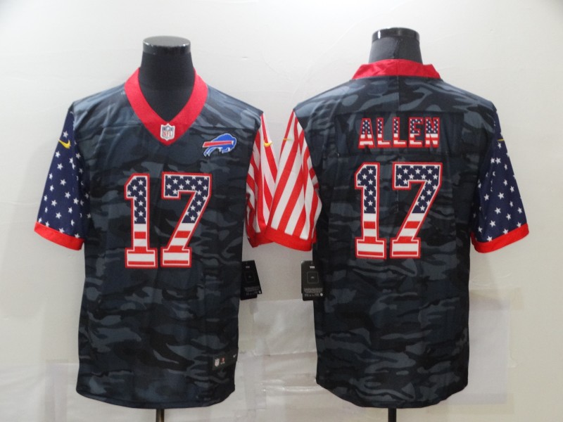 Men's Buffalo Bills Josh Allen #17 Gray Camouflage Jersey
